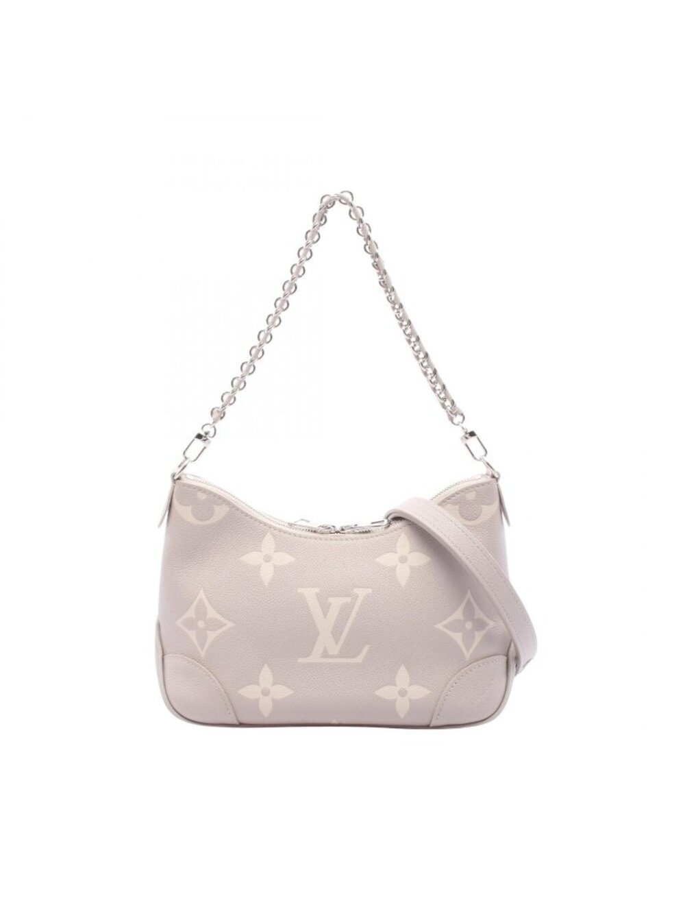 Louis Vuitton Handbag Boulogne NM Bicolor Monogram Empreinte Blume White Quartz